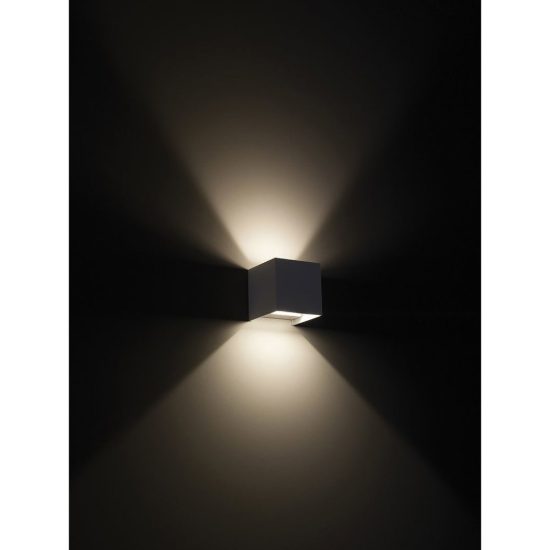 Gea luce ges1020 applique da esterno quadrata biemissione marrone led 2x10w cct 3000-5500k ip65