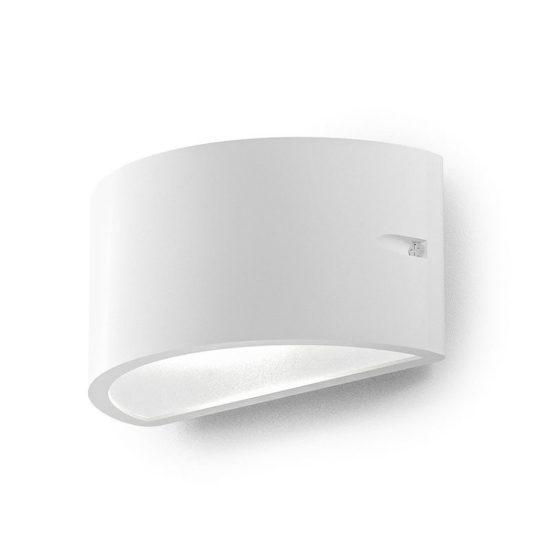 Gea luce ges1050 applique da esterno curva biemissione bianca e27 ip54