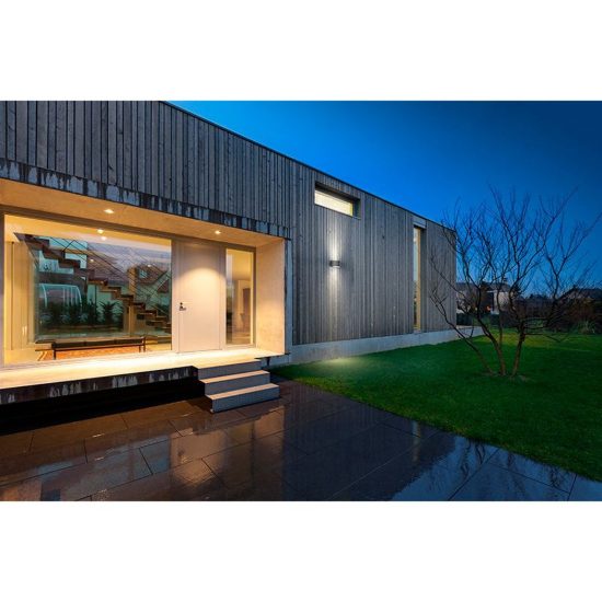 Gea luce ges1050 applique da esterno curva biemissione bianca e27 ip54