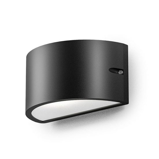 Gea luce ges1050 applique da esterno curva biemissione grigio antracite e27 ip54