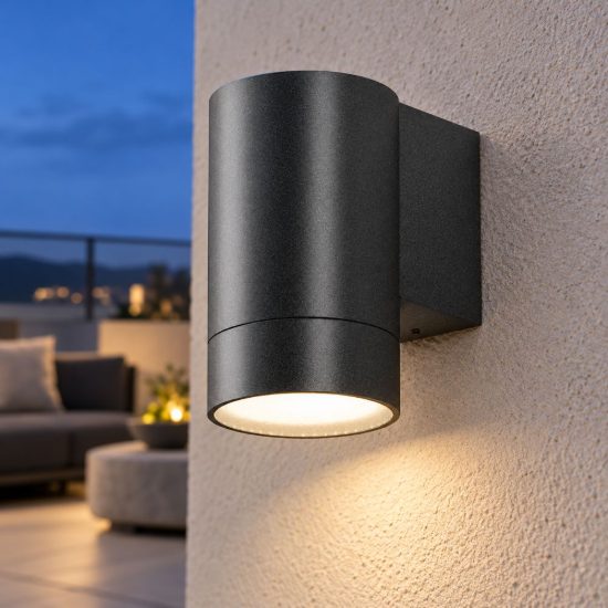 Gea luce ges1060 applique da esterno a cilindro monoemissione grigio antracite gu10 ip54