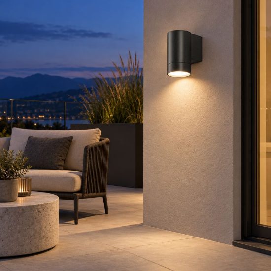 Gea luce ges1060 applique da esterno a cilindro monoemissione grigio antracite gu10 ip54