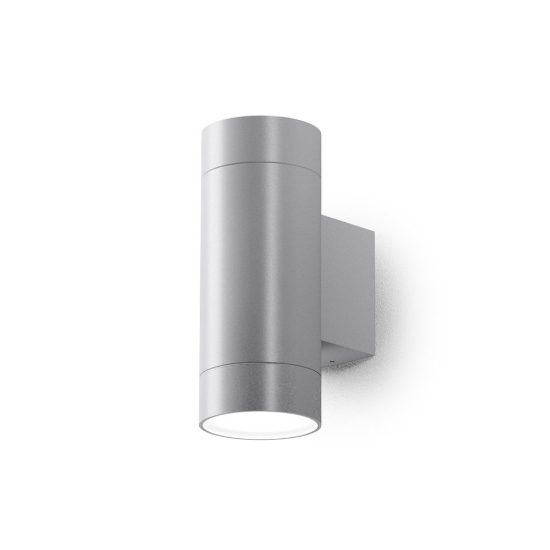 Gea luce ges1060 applique da esterno a cilindro biemissione grigio alluminio 2xgu10 ip54