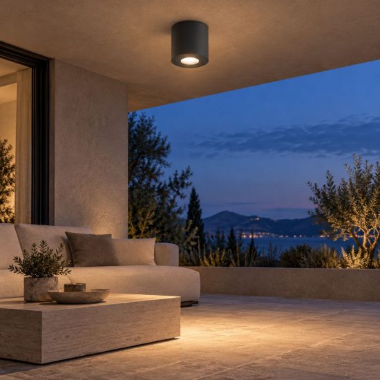 Gea luce sulis faretto da soffitto da esterno a cilindro grigio antracite gu10 ip65