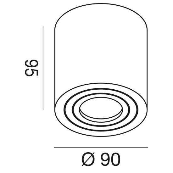 Gea luce sulis faretto da soffitto da esterno a cilindro grigio antracite gu10 ip65