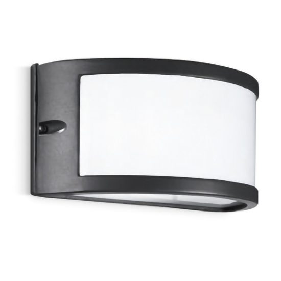 Gea luce ges140 applique da esterno curva biemissione grigio antracite e27 ip54
