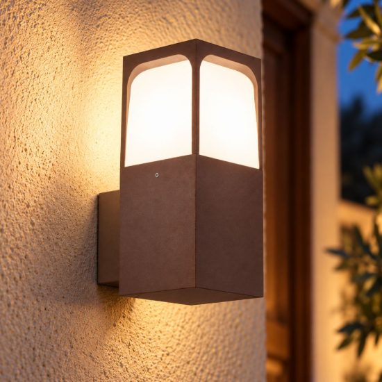 Gea luce ges2020 applique da esterno rettangolare marrone e27 ip44