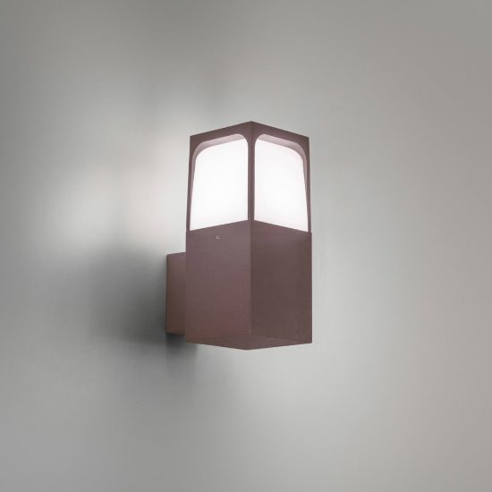 Gea luce ges2020 applique da esterno rettangolare marrone e27 ip44