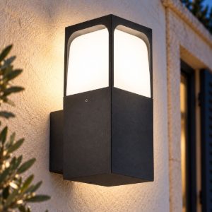 Gea luce ges2020 applique da esterno rettangolare grigio antracite e27 ip44