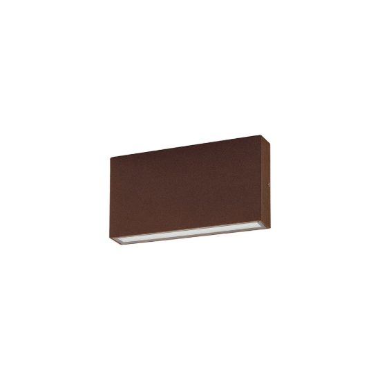 Gea luce ges2210 applique da esterno biemissione piccola marrone led 2x5w cct 3000-5000k ip65