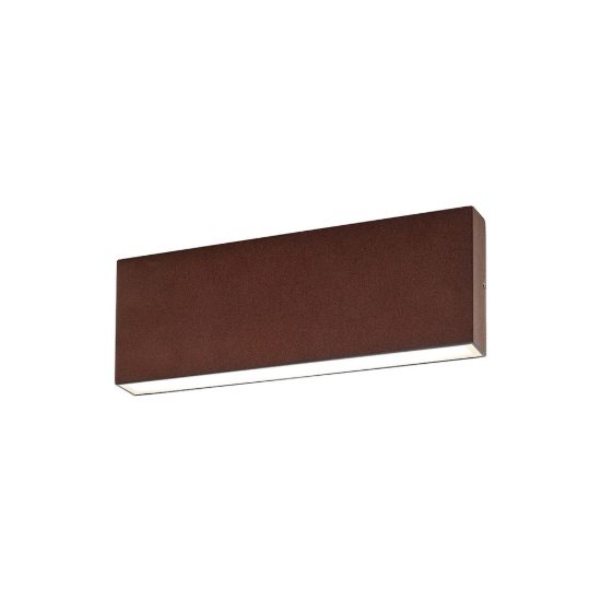 Gea luce ges2210 applique da esterno biemissione grande marrone led 2x10w cct 3000-5000k ip65