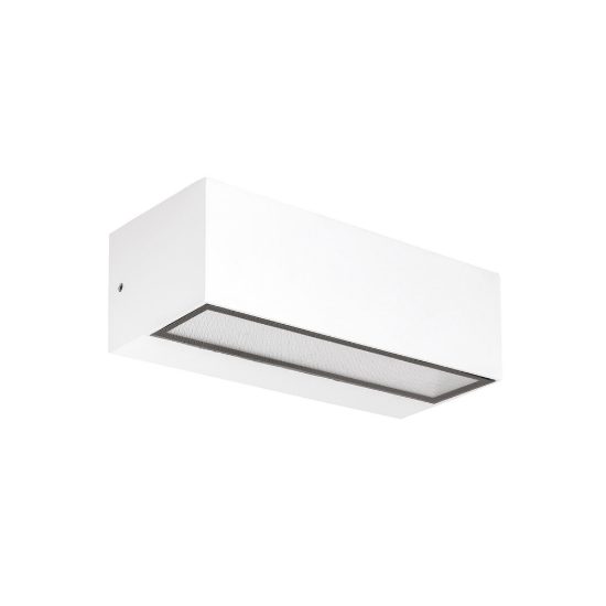 Gea luce ges2240 applique da esterno biemissione piccola bianca led 2x6w cct 3000-5000k ip65