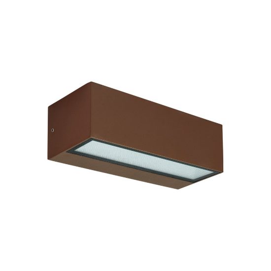 Gea luce ges2240 applique da esterno biemissione piccola marrone led 2x6w cct 3000-5000k ip65