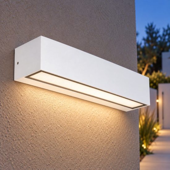 Gea luce ges2240 applique da esterno biemissione media bianca led 2x10w cct 3000-5000k ip65
