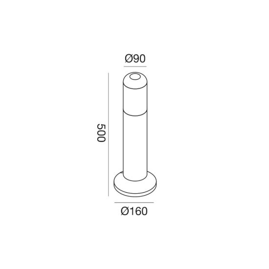 Gea luce ges2260 lampioncino da giardino paletto a cilindro antracite e27 ip54