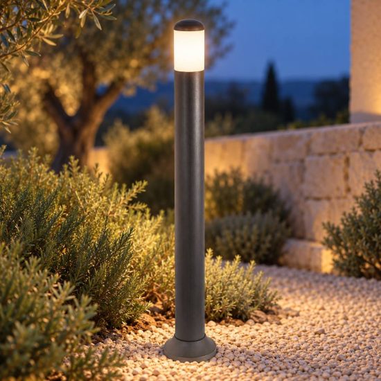 Gea luce ges2260 lampione da giardino paletto a cilindro antracite e27 ip54