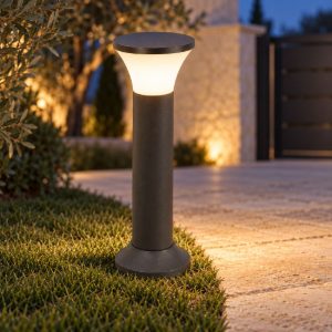 Gea luce ges2270 lampioncino da giardino paletto conico antracite e27 ip54
