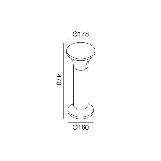 Gea luce ges2270 lampioncino da giardino paletto conico antracite e27 ip54