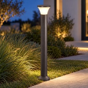 Gea luce ges2270 lampione da giardino paletto conico antracite e27 ip54