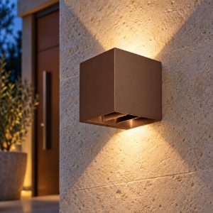Gea luce ges2300 applique da esterno monoemissione marrone led 10w cct 3000-6500k ip65