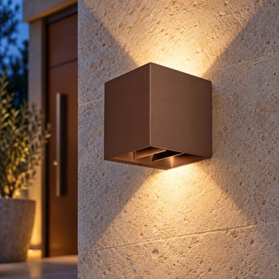 Gea luce ges2300 applique da esterno monoemissione marrone led 10w cct 3000-6500k ip65