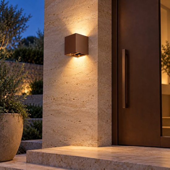 Gea luce ges2300 applique da esterno monoemissione marrone led 10w cct 3000-6500k ip65