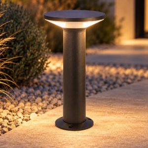 Gea luce ges2330 lampioncino da giardino paletto piccolo a cilindro antracite led 12w 3000k ip65