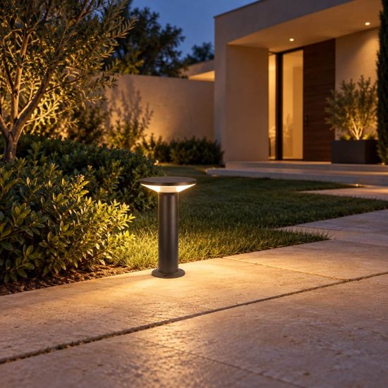 Gea luce ges2330 lampioncino da giardino paletto piccolo a cilindro antracite led 12w 4000k ip65
