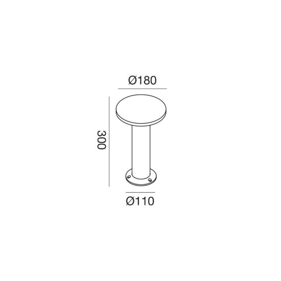 Gea luce ges2330 lampioncino da giardino paletto piccolo a cilindro marrone led 12w 4000k ip65