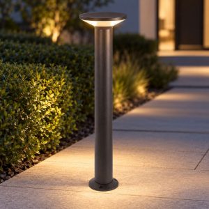 Gea luce ges2330 lampioncino da giardino paletto grande a cilindro antracite led 12w 3000k ip65