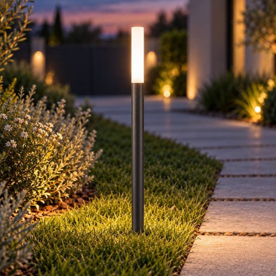 Gea luce ges2430 lampioncino da giardino paletto piccolo antracite led 3w 4000k ip65
