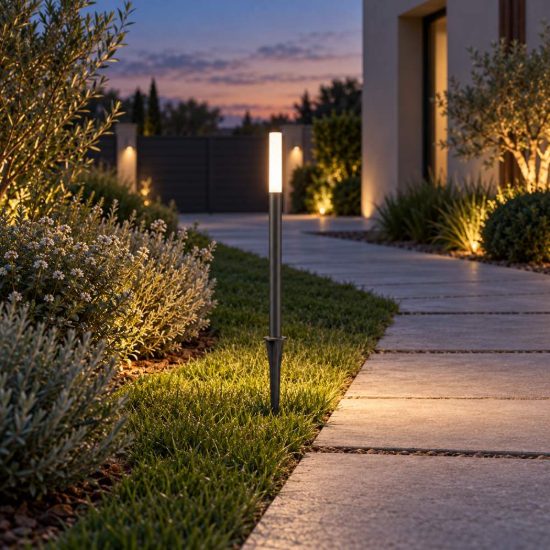 Gea luce ges2430 lampioncino da giardino paletto piccolo antracite led 3w 4000k ip65