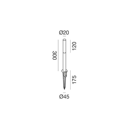 Gea luce ges2430 lampioncino da giardino paletto piccolo marrone scuro led 3w 4000k ip65