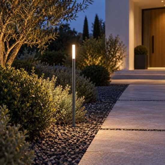 Gea luce ges2430 lampioncino da giardino paletto medio antracite led 3w 3000k ip65