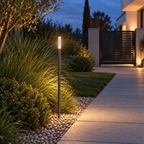 Gea luce ges2430 lampioncino da giardino paletto medio antracite led 3w 4000k ip65