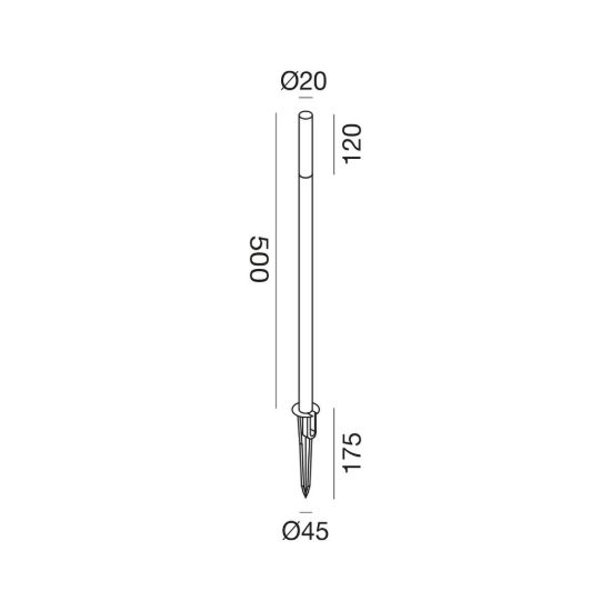 Gea luce ges2430 lampioncino da giardino paletto medio antracite led 3w 4000k ip65