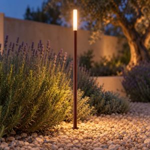 Gea luce ges2430 lampioncino da giardino paletto medio marrone scuro led 3w 3000k ip65