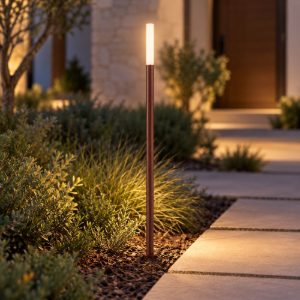 Gea luce ges2430 lampioncino da giardino paletto medio marrone scuro led 3w 4000k ip65