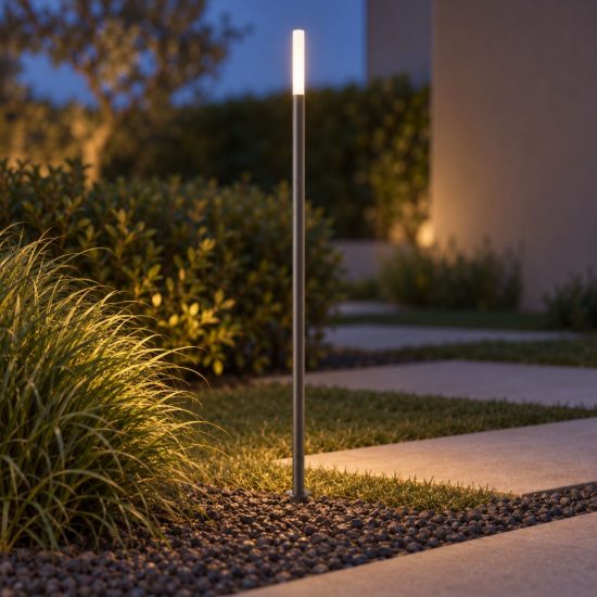 Gea luce ges2430 lampione da giardino paletto antracite led 3w 3000k ip65