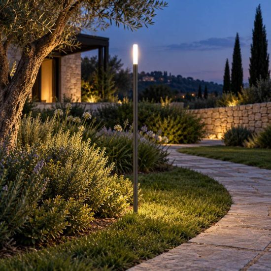 Gea luce ges2430 lampione da giardino paletto antracite led 3w 3000k ip65