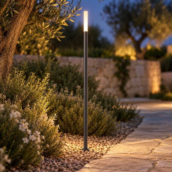 Gea luce ges2430 lampione da giardino paletto antracite led 3w 4000k ip65