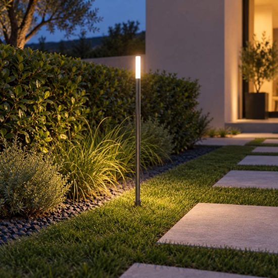 Gea luce ges2430 lampione da giardino paletto antracite led 3w 4000k ip65