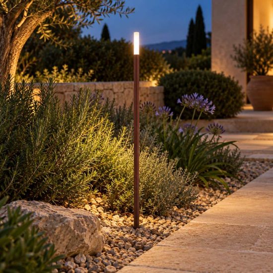 Gea luce ges2430 lampione da giardino paletto marrone scuro led 3w 4000k ip65