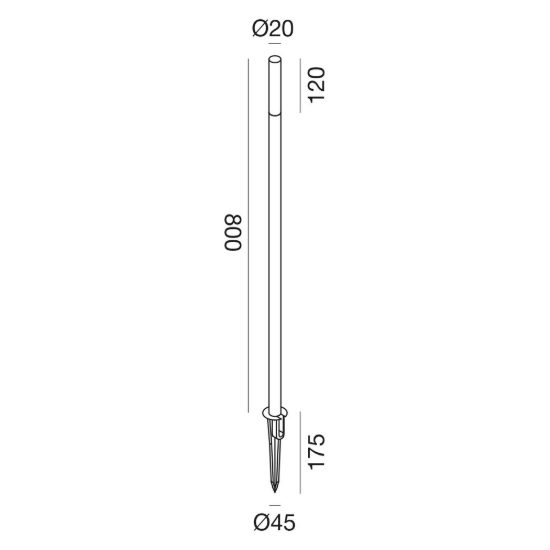 Gea luce ges2430 lampione da giardino paletto marrone scuro led 3w 4000k ip65