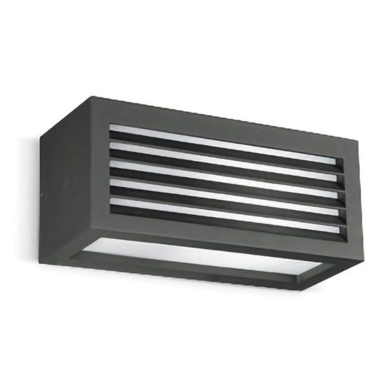 Gea luce ges310 applique da esterno rettangolare biemissione grigio antracite e27 ip54