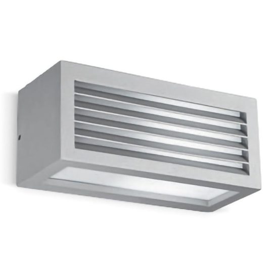 Gea luce ges310 applique da esterno rettangolare biemissione grigio alluminio e27 ip54