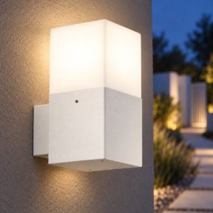 Gea luce aditi applique da esterno rettangolare bianca e27 ip44