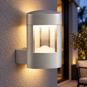 Gea luce janet applique da esterno rettangolare grigio metallizzato gx53 ip54