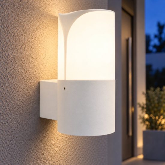 Gea luce ges713 applique da esterno a cilindro bianca e27 ip44