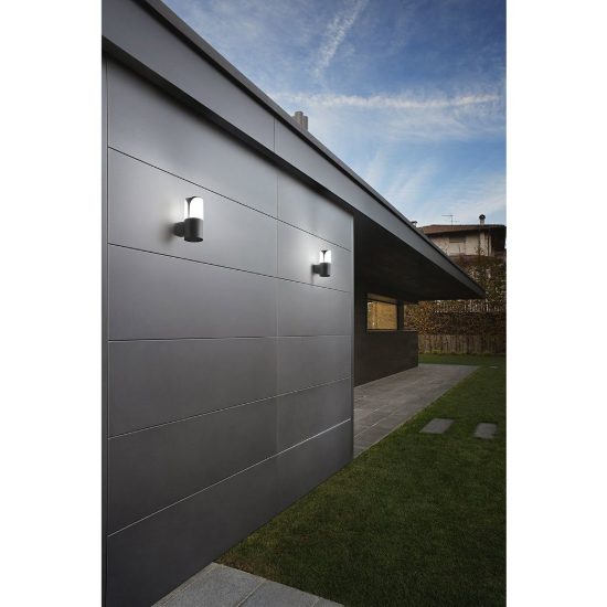 Gea luce ges713 applique da esterno a cilindro bianca e27 ip44
